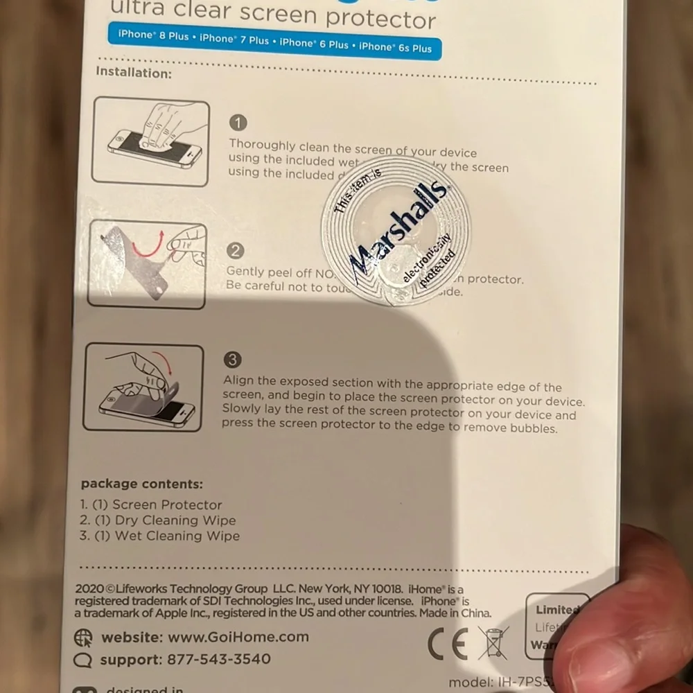 NEW Tempered Glass Screen Protectors w/USED iPhone Clear & Purple Lined Case